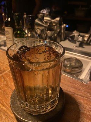 Some old fashioned riff, it had chocolate bitters. Idk Vince took care of me, per us