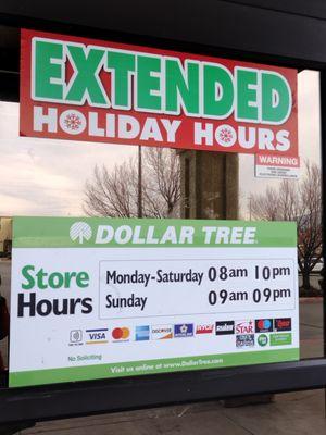 Holiday hours!