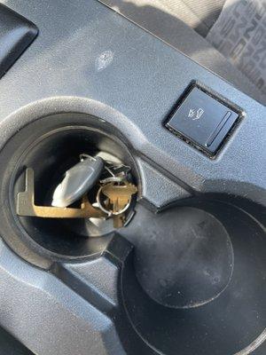 Missed spots near cup holder