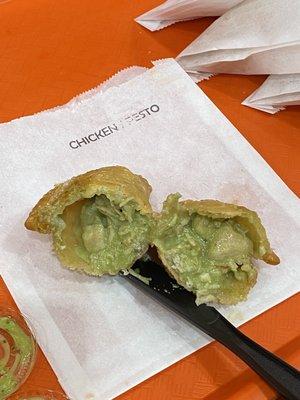 Chicken Pesto Wheat Empanadas ($3.25)