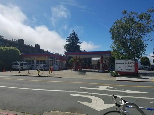 Bridgeway gas is by far the most expensive place to get gas in Marin