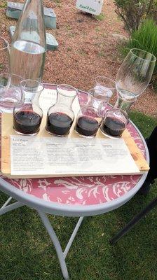 Red wine flight ($25)