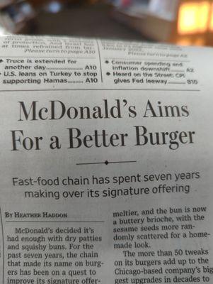 Yeah baby! McDonald's rolling out improvement to its neglected Big Mac!!!! Bring Back the Big Mac Attack