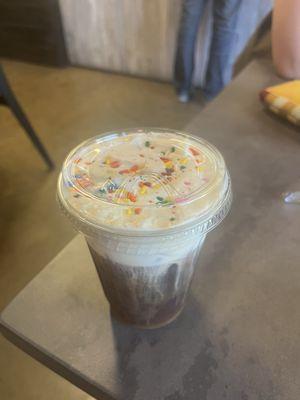 Funfetti cold foam cold brew