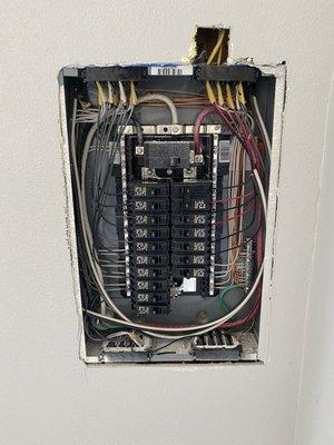 Landed all circuits to new panel with breaker install