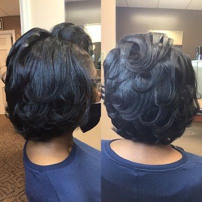 Shampoo cut and style on natural hair