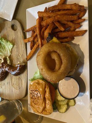 Yurt Burger with Sweet Potato Fries