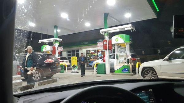 Busy gas station for a 9pm gas run