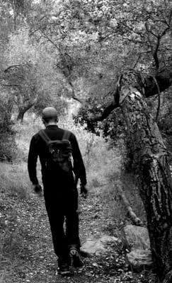 Josh guiding the group safely through the woods