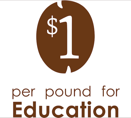 For each pound of coffee sold retail, we donate $1 to education charities. Half to the country of origin, & half to the US.