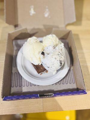 Ice Cream on a Brownie