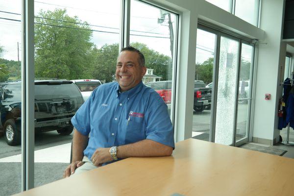 Josh enjoying a moment in our showroom.