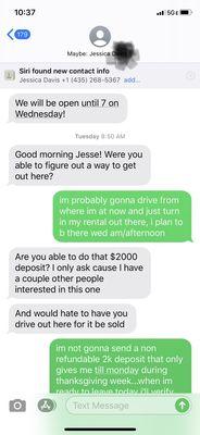 really pushing that deposit, why? because the truck was junk