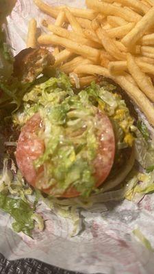 Fat burger original and fries