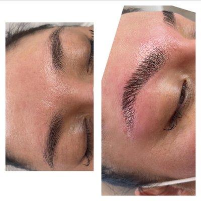 Eyebrow Lamination before & After