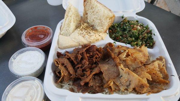 Beef & Chicken Combo plate (view 1 of 2) -- [$12.50, 3.5 stars]