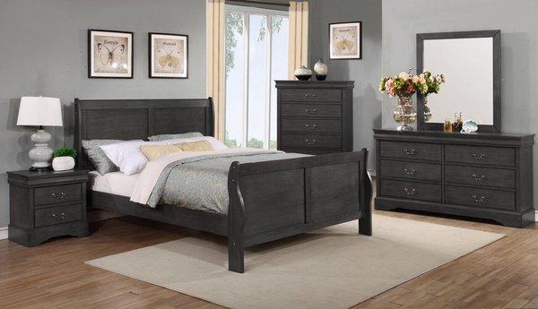 Gray finish wood  $499  4pcs Queen set Free Local Delivery