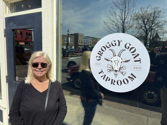 The entrance of the groggy goat taproom