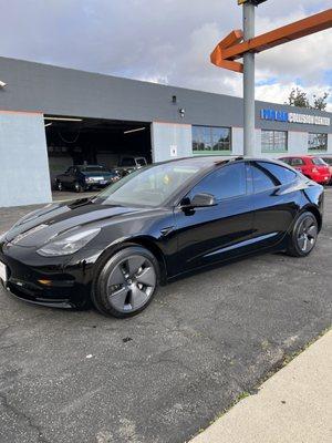 Tesla All Done
Front bumper damaged Fixed