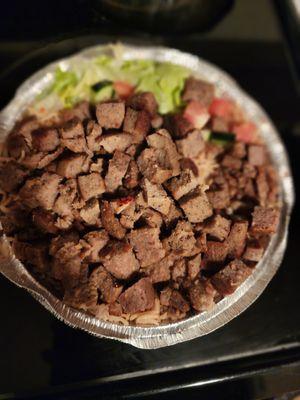 Lamb Platter on Fluffy Rice and Salad