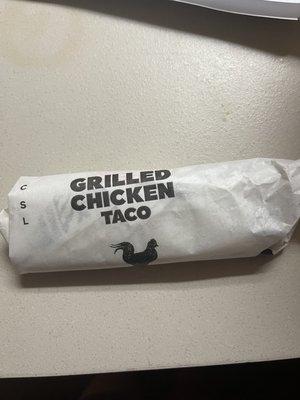 It says it's a grilled chicken taco......