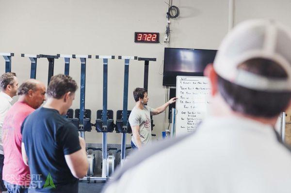 Coach Rob briefing the wod!