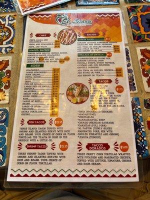 Menu front