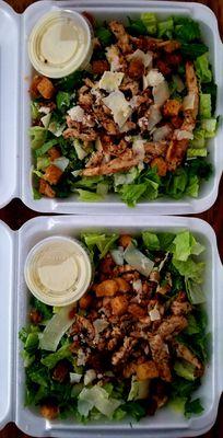 Grilled chicken caesar salad x 2.