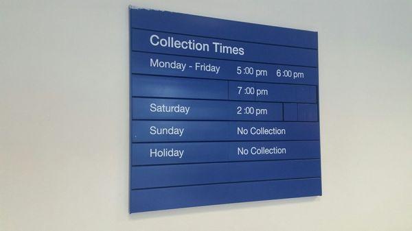 Collection times #uspostoffice