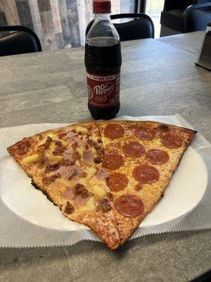 Pepperoni, pizza and Hawaiian