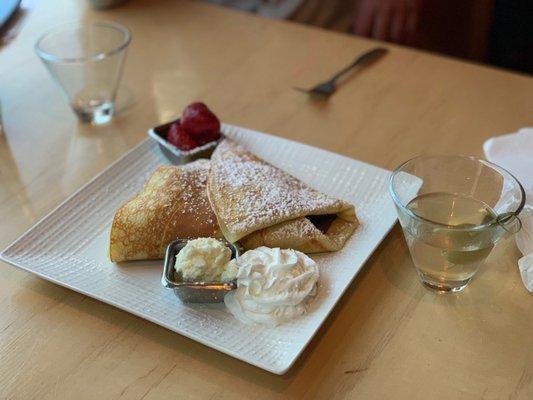 Nutella, Strawberry and Banana Crepe with a side of mascarpone