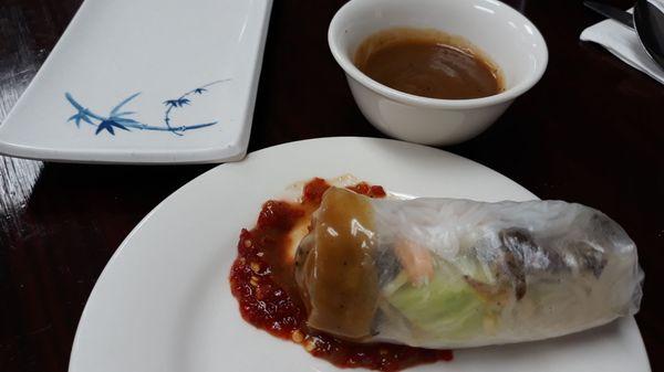 Wonderful.pork shrimp spring roll and the dipping sauce is awesome!