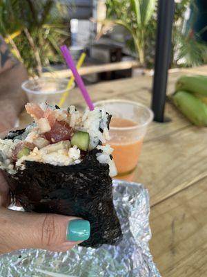 Poke burrito. Unique and very tasty.