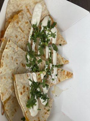 Sad Kraft cheese quesadilla for $14