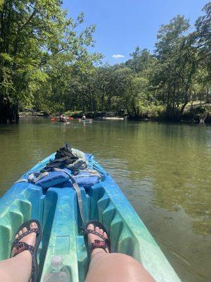 Kayaking back from the springs- longer journey back than there