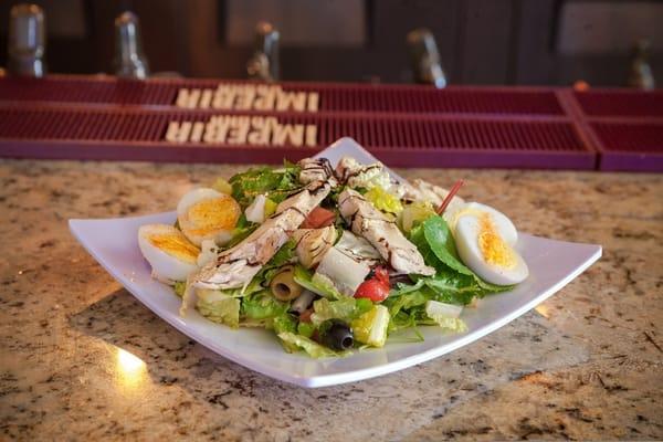 Mediterranean Salad- eggs, tomatoes, artichokes, olives, mozzarella