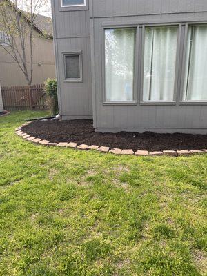 Mulch work backyard