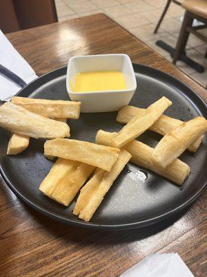 Fried yuca w/ huancaina sauce