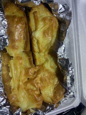 Imo's famous provel cheese garlic bread.