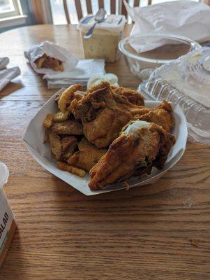 15 piece fried chicken and it comes with a large fries