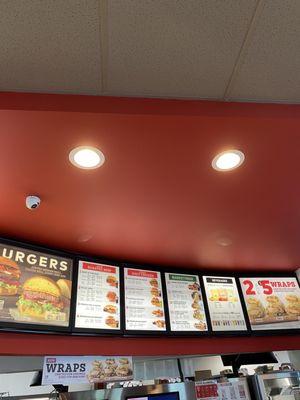 Menu board inside