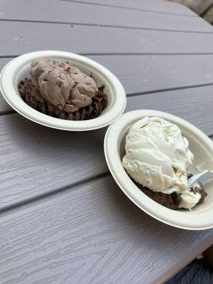 Death by Chocolate a la mode (chocolate ice cream) Gluttony a la mode (vanilla ice cream) -- both were excellent!!