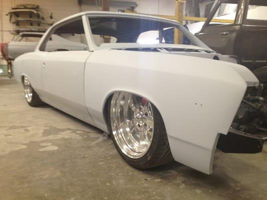 My 67 the boys are working hard to make it the baddest 67 Chevelle ever!!