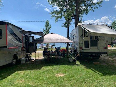 View of the lake from waterfront RV sites