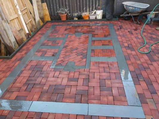 Paver and flagstone patio