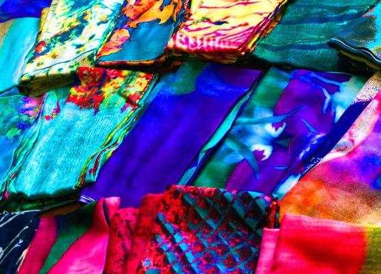 Bright Scarf Abstract  of Susan Werby Designer Scarves