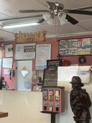 Menu and front counter area