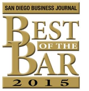 Very proud to be voted into the San Diego Business Journal's 2015 Best of the Bar list