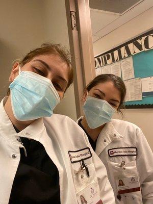 My classmate Anahit and I before our 6am shift at Sherman Oaks Hospital!