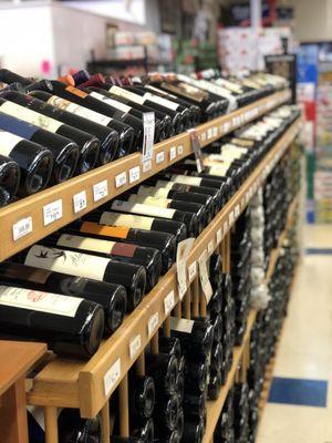 Large selection of wines